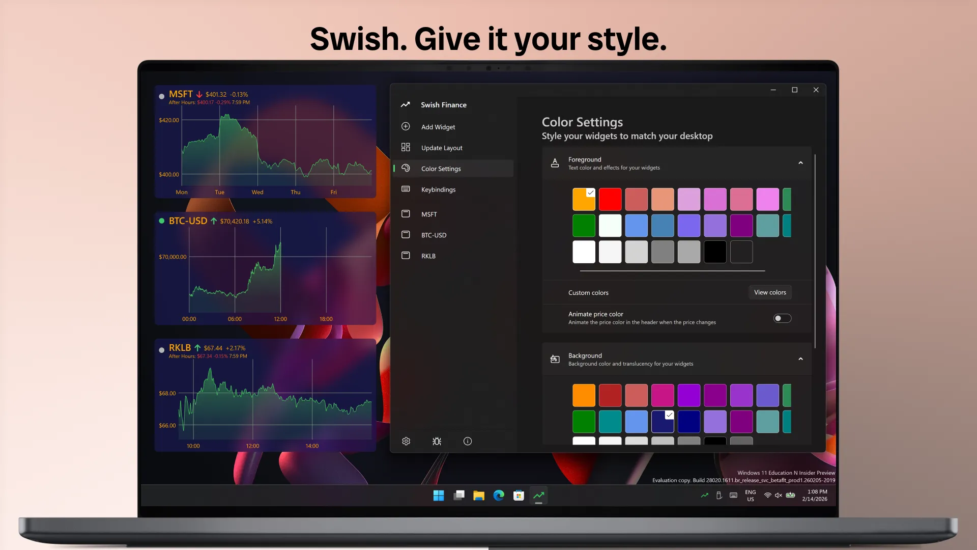 Swish. Give it your style.